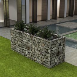 Gabion Raised Bed Steel 106.3"x35.4"x39.4" - Silver