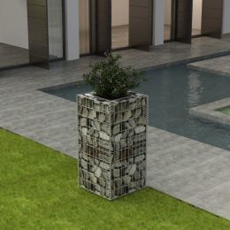 Gabion Raised Bed Steel 19.7"x19.7"x39.4" - Silver