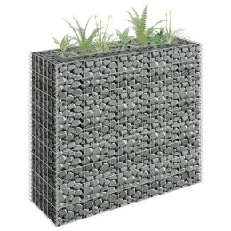 Gabion Raised Bed Galvanized Steel 35.4"x11.8"x35.4" - Silver