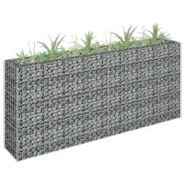 Gabion Raised Bed Galvanized Steel 70.9"x11.8"x35.4" - Silver