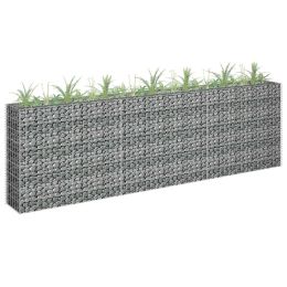 Gabion Raised Bed Galvanized Steel 106.3"x11.8"x35.4" - Silver