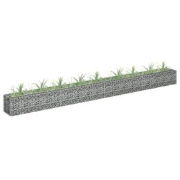 Gabion Raised Bed Galvanized Steel 141.7"x11.8"x11.8" - Silver