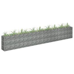 Gabion Raised Bed Galvanized Steel 141.7"x11.8"x23.6" - Silver