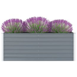 Raised Garden Bed 63"x31.5"x17.7" Galvanized Steel Gray - Grey