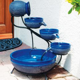 Solar Cascade Ceramic Fountain Blueberry - 23967R01