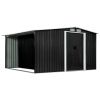 Garden Shed with Sliding Doors Anthracite 129.7"x122.8"x70.1" Steel - Grey