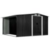 Garden Shed with Sliding Doors Anthracite 129.7"x102"x70.1" Steel - Grey