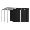 Garden Shed with Extended Roof Anthracite 136.2"x92.9"x71.3" Steel - Grey