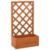 Garden Trellis Planter Orange 19.7"x9.8"x35.4" Solid Firwood - Orange