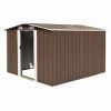 Garden Shed 101.2"x117.3"x70.1" Metal Brown - Brown