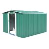 Garden Shed 101.2"x117.3"x70.1" Metal Green - Green