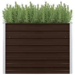 Garden Raised Bed Brown 39.4"x15.7"x30.3" Galvanized Steel - Brown