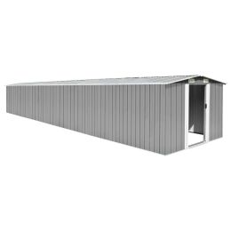 Garden Shed Gray 101.2"x306.7"x71.3" Galvanized steel - Grey