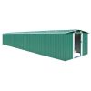 Garden Shed Green 101.2"x306.7"x71.3" Galvanized steel - Green