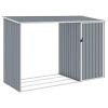 Garden Firewood Shed Gray 96.5"x38.6"x62.6" Galvanized Steel - Grey