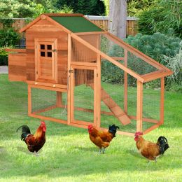 Wooden Chicken Coop;  Large Wooden Outdoor Hen Cage Hen House;  Outdoor Rabbit Hutch Large Bunny Cage;  Bunny Hutch with Ventilation Door;  Removable