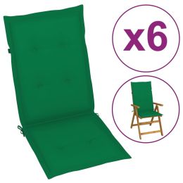 Garden Chair Cushions 6 pcs Green 47.2"x19.7"x1.2" - Green