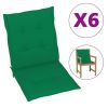 Garden Chair Cushions 6 pcs Green 39.4"x19.7"x1.2" - Green