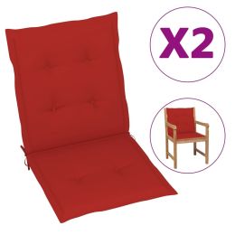 Garden Chair Cushions 2 pcs Red 39.4"x19.7"x1.2" - Red