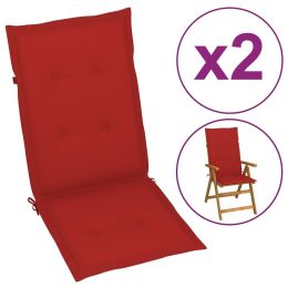 Garden Chair Cushions 2 pcs Red 47.2"x19.7"x1.2" - Red