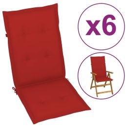 Garden Chair Cushions 6 pcs Red 47.2"x19.7"x1.2" - Red