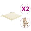 Garden Chair Cushions 2 pcs Cream 15.7"x15.7"x1.2" Fabric - Cream