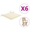 Garden Chair Cushions 6 pcs Cream 15.7"x15.7"x1.2" Fabric - Cream