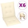 Garden Chair Cushions 6 pcs Cream 39.4"x19.7"x1.2" - Cream