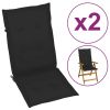 Garden Chair Cushions 2 pcs Black 47.2"x19.7"x1.2" - Black