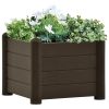 Garden Raised Bed PP Mocha 16.9"x16.9"x13.8" - Brown