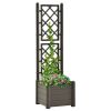 Garden Planter with Trellis 16.9"x16.9"x55.9" PP Anthracite - Anthracite