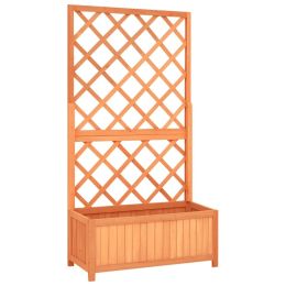 Garden Trellis Planter Brown 27.6"x11.8"x53.1" Solid Firwood - Brown