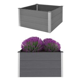 Garden Raised Bed WPC 39.4"x39.4"x21.3" Gray - Grey