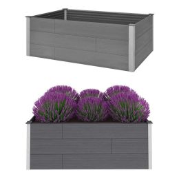 Garden Raised Bed WPC 59.1"x39.4"x21.3" Gray - Grey