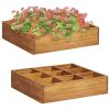 Herb Garden Raised Bed Solid Wood Acacia 23.6"x23.6"x5.9" - Brown