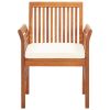 Patio Dining Chairs with Cushions 3 pcs Solid Acacia Wood - Brown