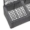 Trellis Raised Bed with 2 Pots 22.8"x11.8"x42.1" Poly Rattan Black - Black