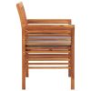 Patio Dining Chairs with Cushions 2 pcs Solid Acacia Wood - Brown