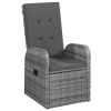 Reclining Patio Chairs 2 pcs with Cushions Poly Rattan Gray - Grey