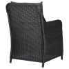 Patio Chairs 2 pcs with Cushions Poly Rattan Black - Black