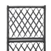 Trellis Raised Bed with 1 Pot 11.8"x11.8"x42.1" Poly Rattan Black - Black