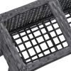 Garden Raised Bed with Legs and 5 Pots 46.4"x9.8"x19.7" Poly Rattan Black - Black