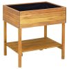 Raised Garden Planter 30.9"x23"x30.9" Solid Acacia Wood - Brown