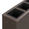 Garden Raised Bed with 4 Pots 31.5"x8.7"x31.1" Poly Rattan Brown - Brown