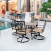 Outdoor Swivel Chairs Set of 6 Patio Metal Dining Rocker Chair with Cushion Surports 300 lbs for Garden Backyard Poolside,Black - Patio Dining Chairs