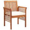 Patio Dining Chairs with Cushions 3 pcs Solid Acacia Wood - Brown