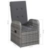 Reclining Patio Chairs 2 pcs with Cushions Poly Rattan Gray - Grey