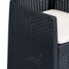 Patio Chairs 2 pcs with Cushion Anthracite Plastic Rattan Look - Anthracite