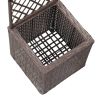 Trellis Raised Bed with 1 Pot 11.8"x11.8"x42.1" Poly Rattan Brown - Brown