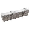 Balcony Raised Beds 2 pcs 31.5" Gray Poly Rattan - Grey